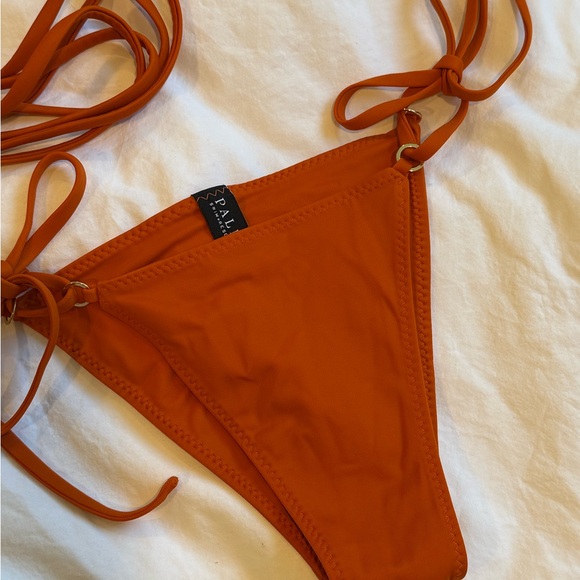 Rust Orange String Wrap Bikini - Picture 4 of 8